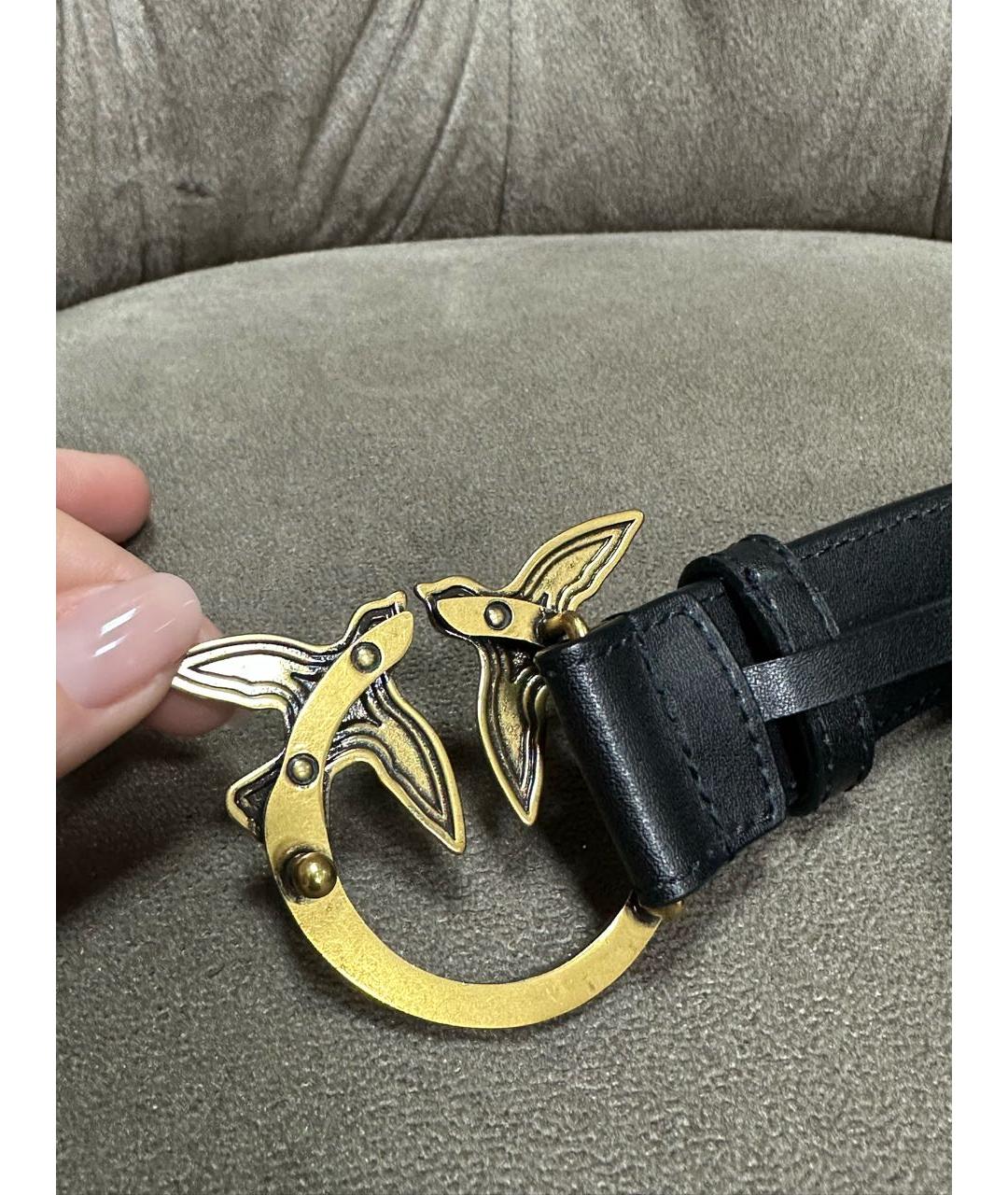 PINKO Черный кожаный ремень, фото 3