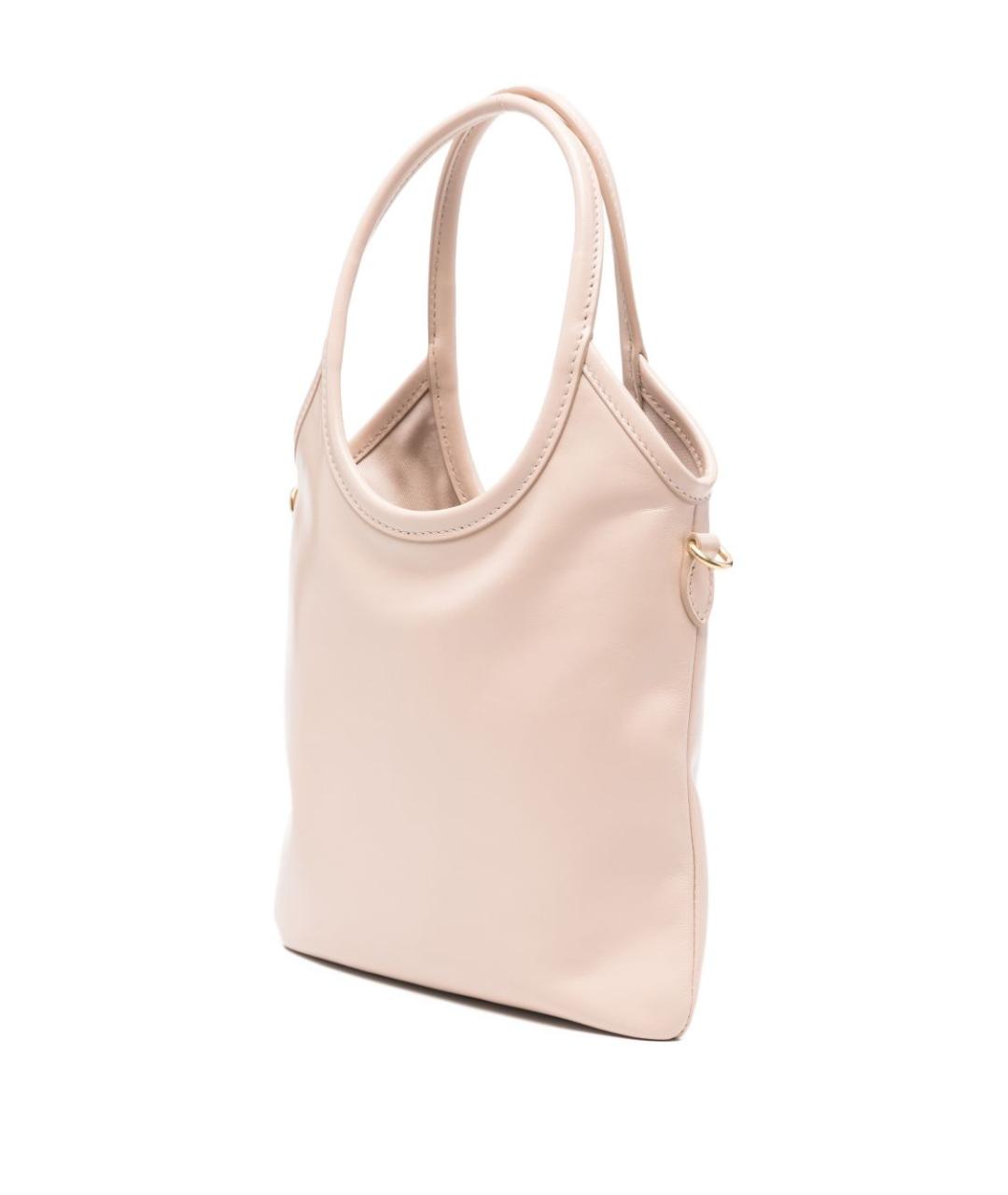 MIU MIU Бежевая кожаная сумка с короткими ручками, фото 2