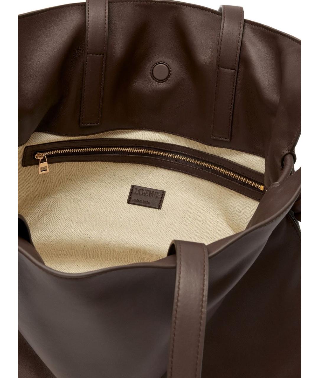 LOEWE Коричневая кожаная сумка тоут, фото 5