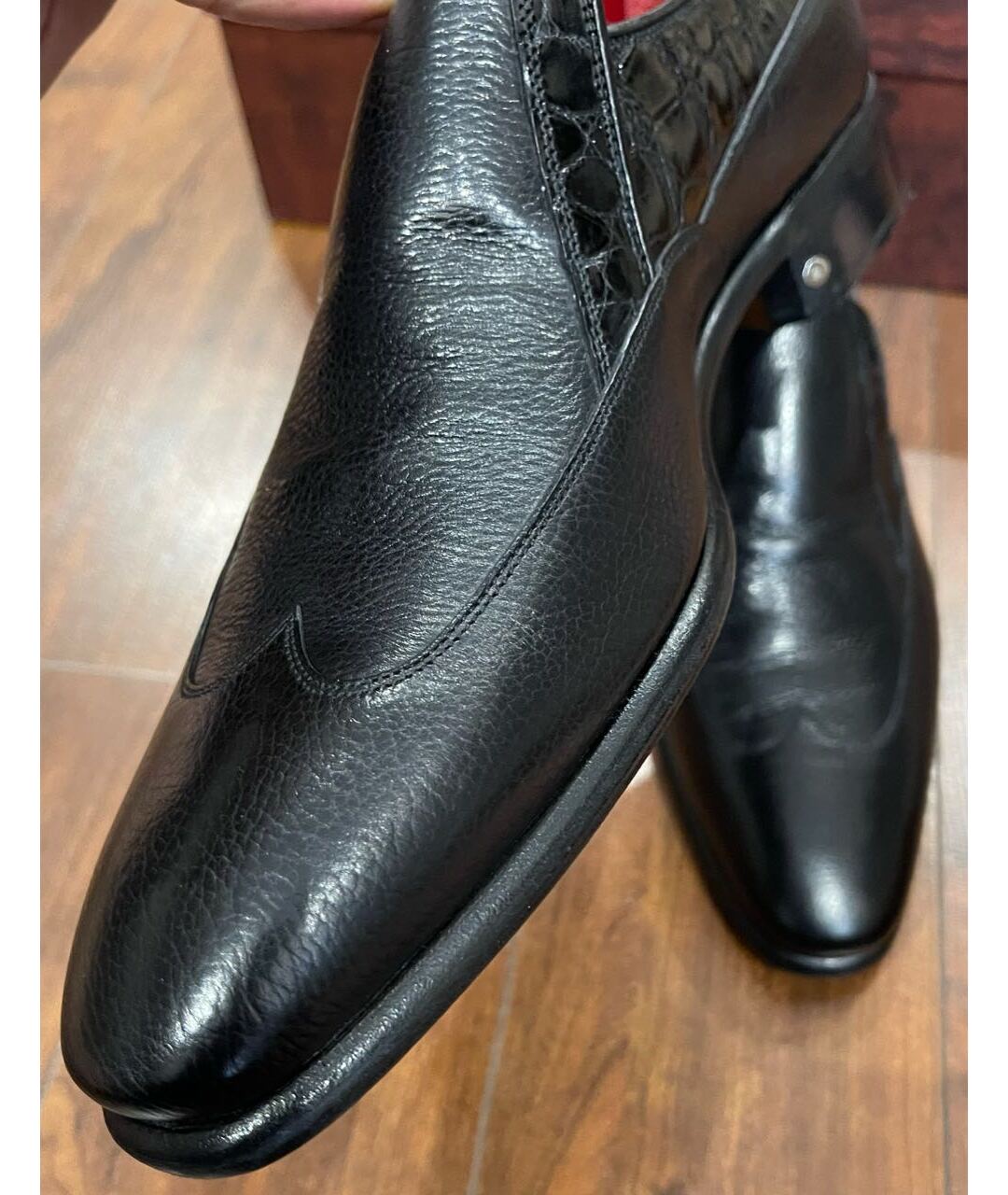 STEFANO RICCI Черные туфли из экзотической кожи, фото 6