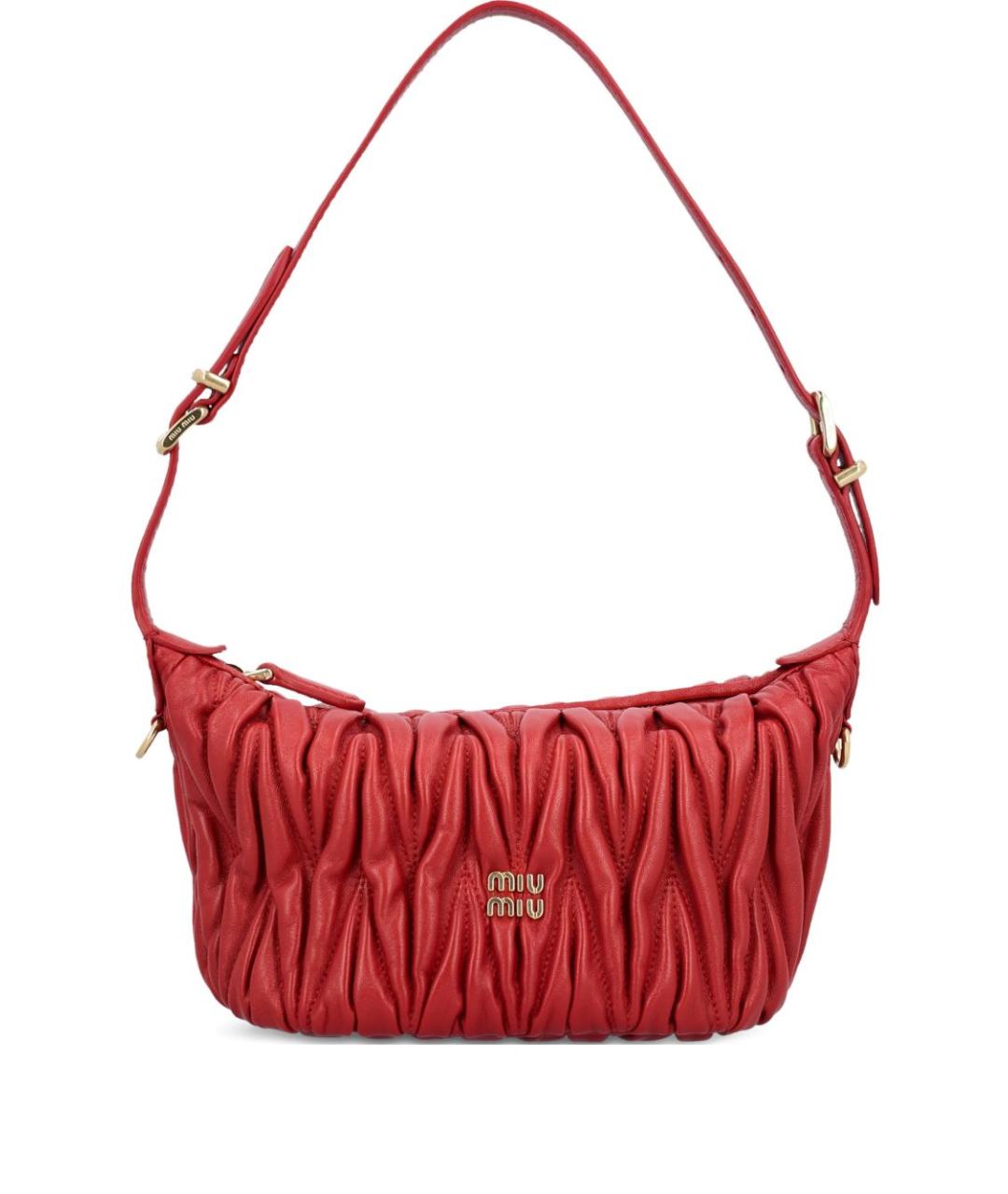 MIU MIU Красная кожаная сумка через плечо, фото 1