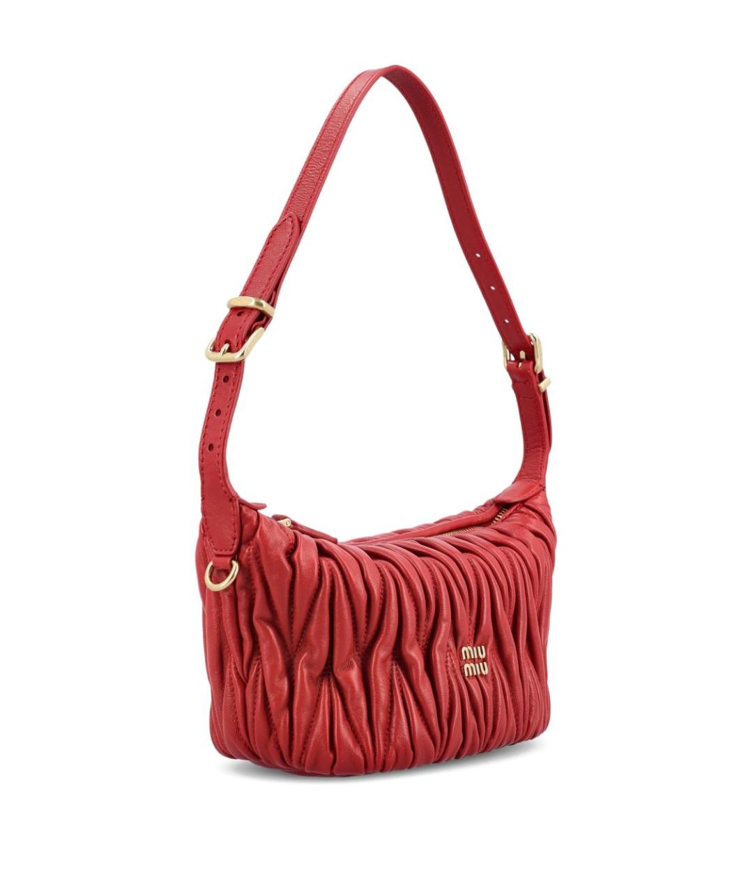 MIU MIU Красная кожаная сумка через плечо, фото 3