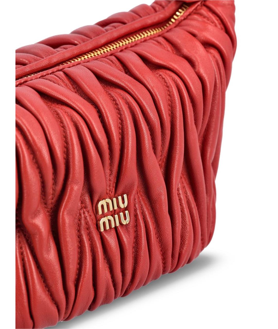 MIU MIU Красная кожаная сумка через плечо, фото 4
