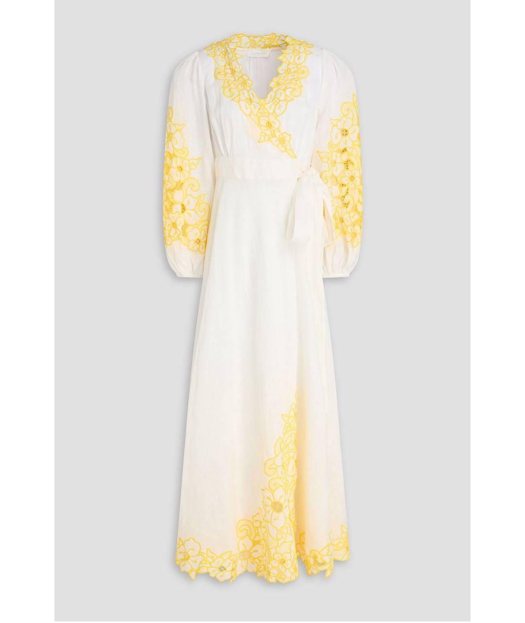 ZIMMERMANN Белое льняное повседневное платье, фото 7