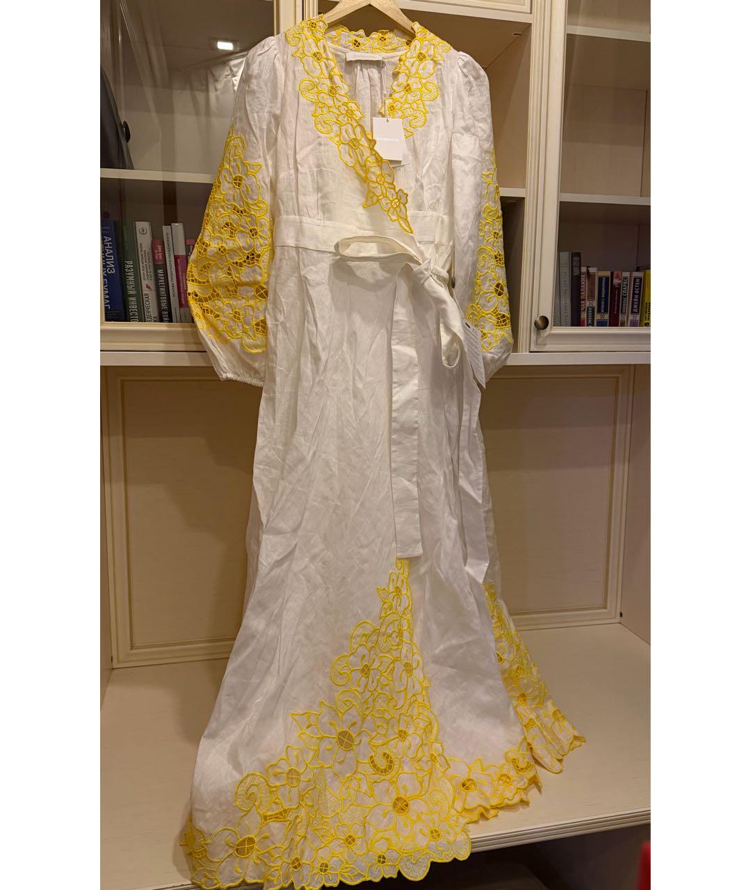 ZIMMERMANN Белое льняное повседневное платье, фото 4