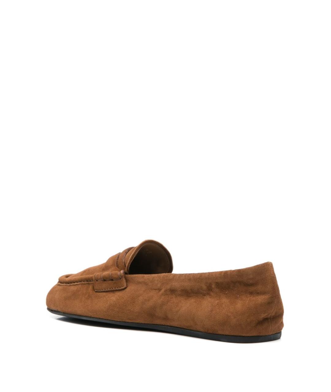 MIU MIU Коричневые замшевые лоферы, фото 2
