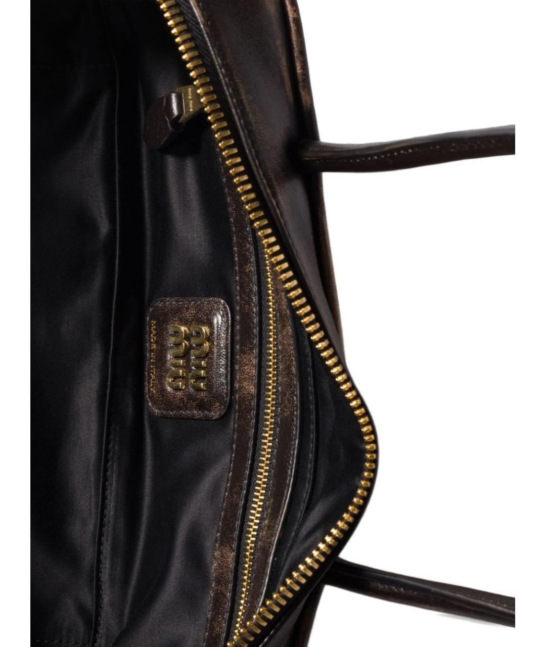 MIU MIU Коричневая кожаная сумка через плечо, фото 2