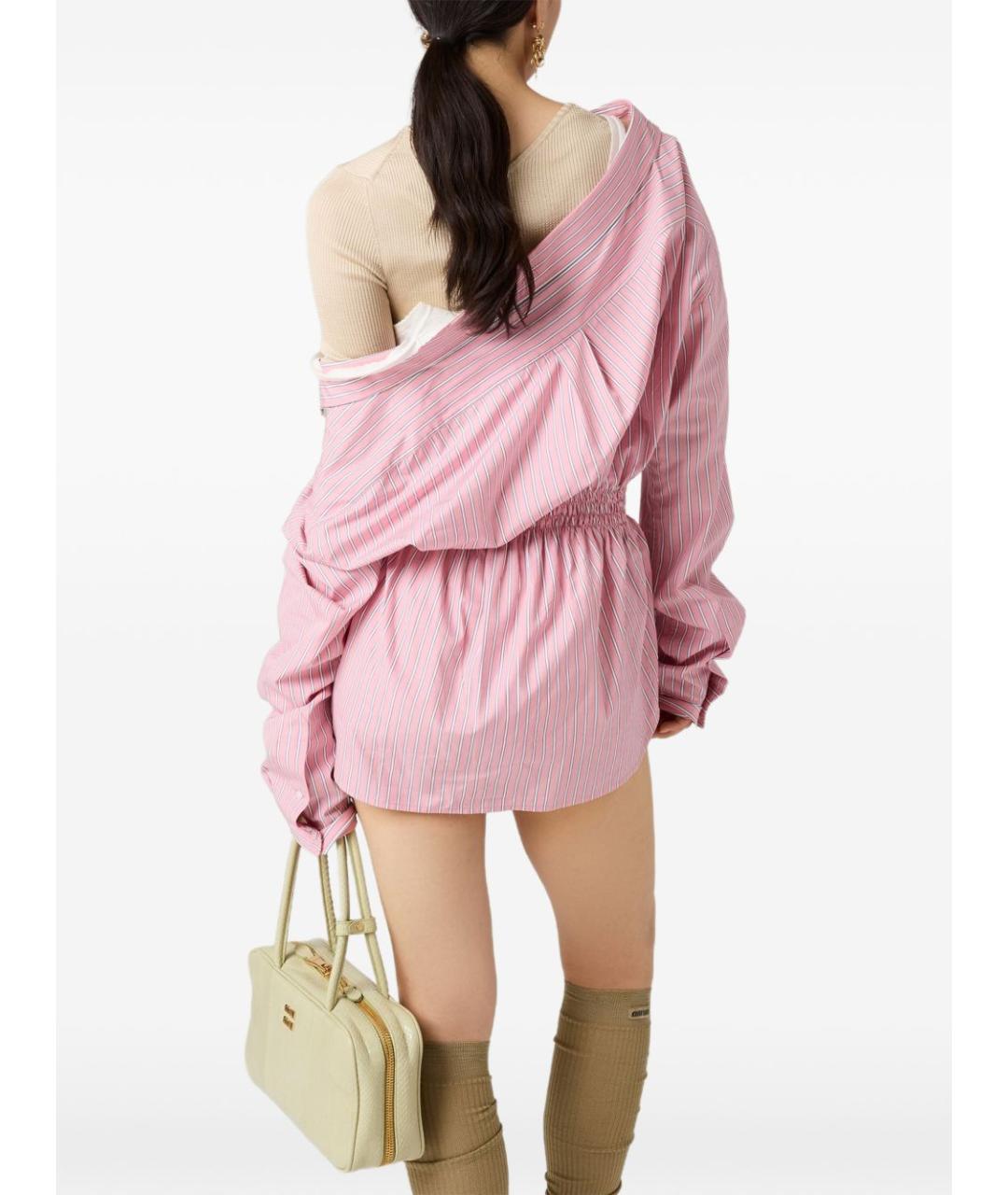 MIU MIU Розовое хлопковое повседневное платье, фото 6