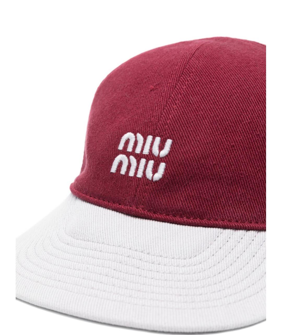 MIU MIU Красная хлопковая кепка, фото 2