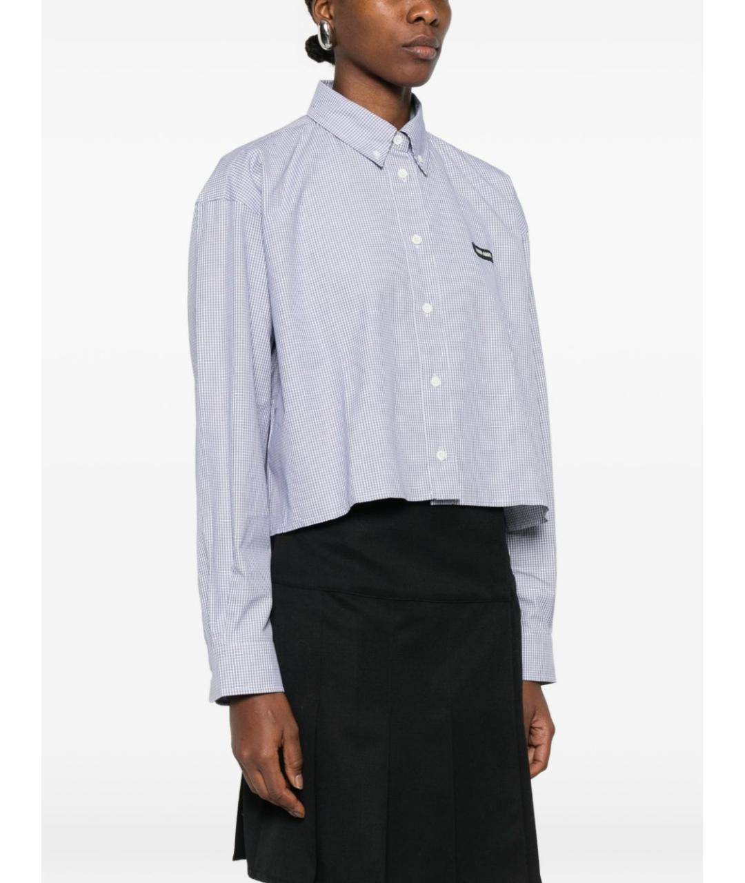 MIU MIU Голубая хлопковая рубашка, фото 5