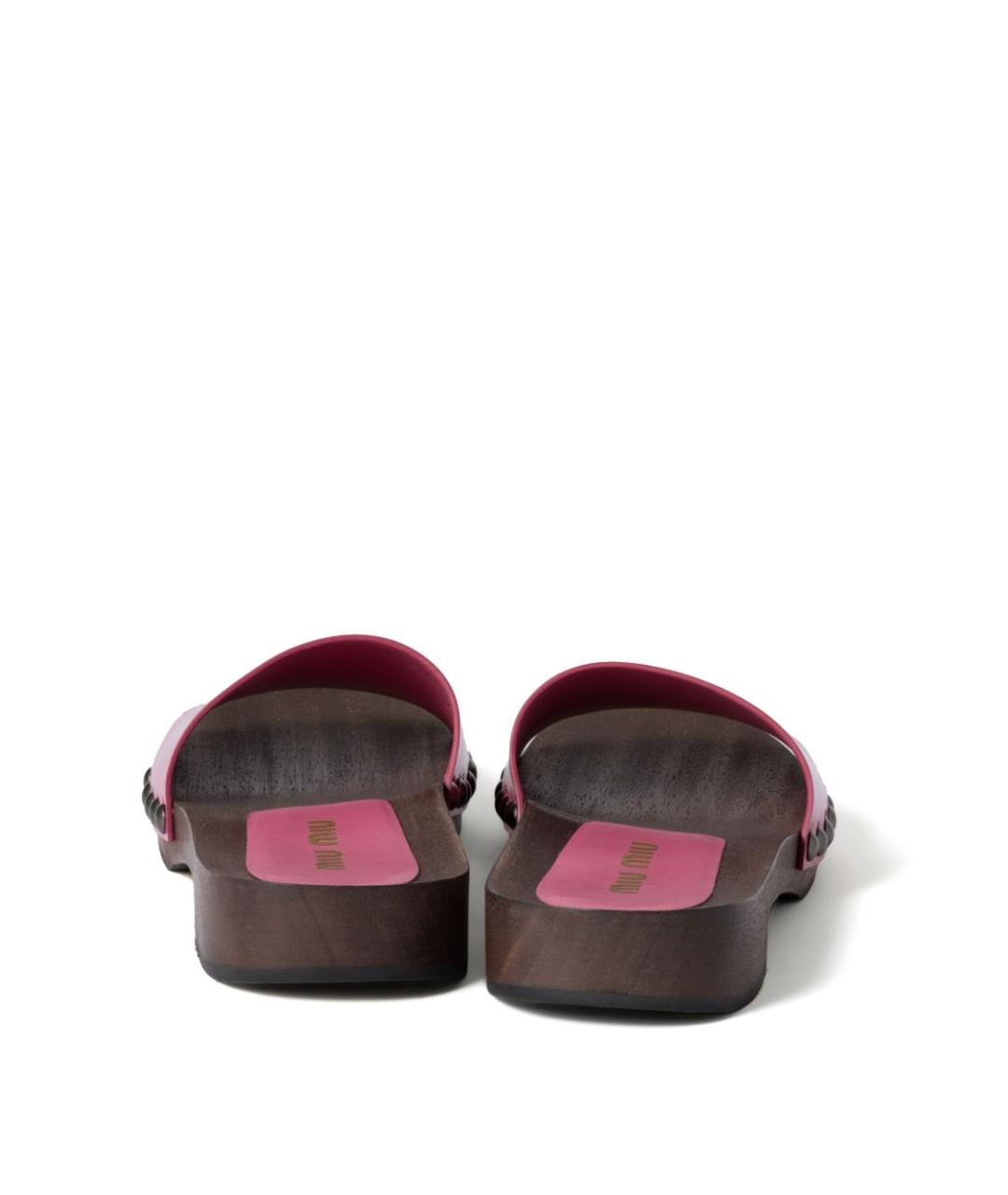 MIU MIU Розовые кожаные сандалии, фото 5