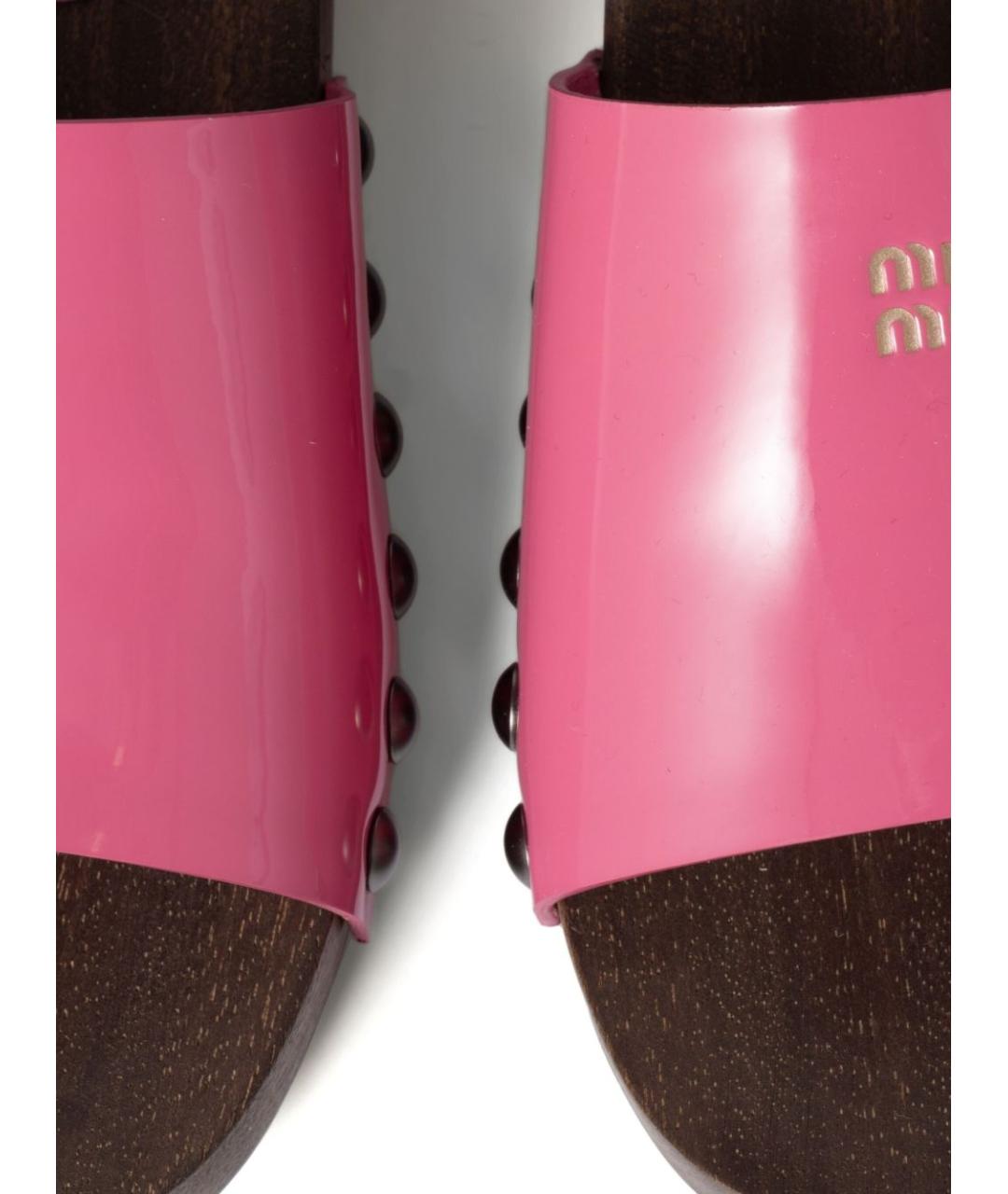 MIU MIU Розовые кожаные сандалии, фото 4
