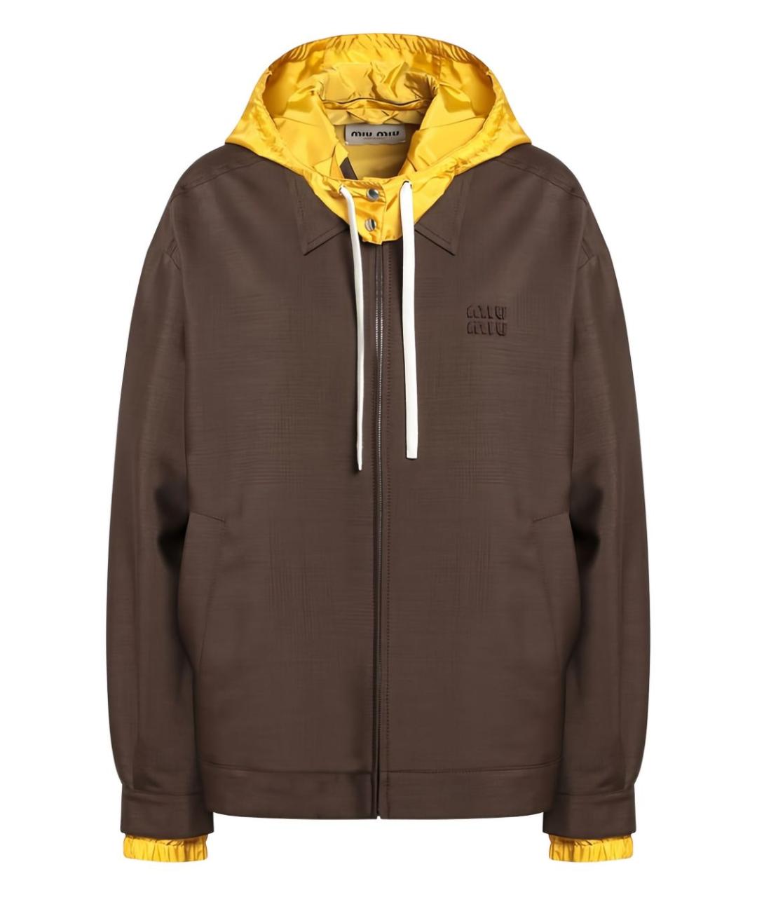 MIU MIU Коричневая шерстяная куртка, фото 1