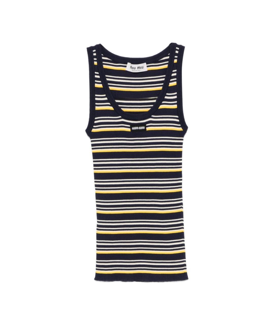 MIU MIU Синяя хлопковая майка, фото 1