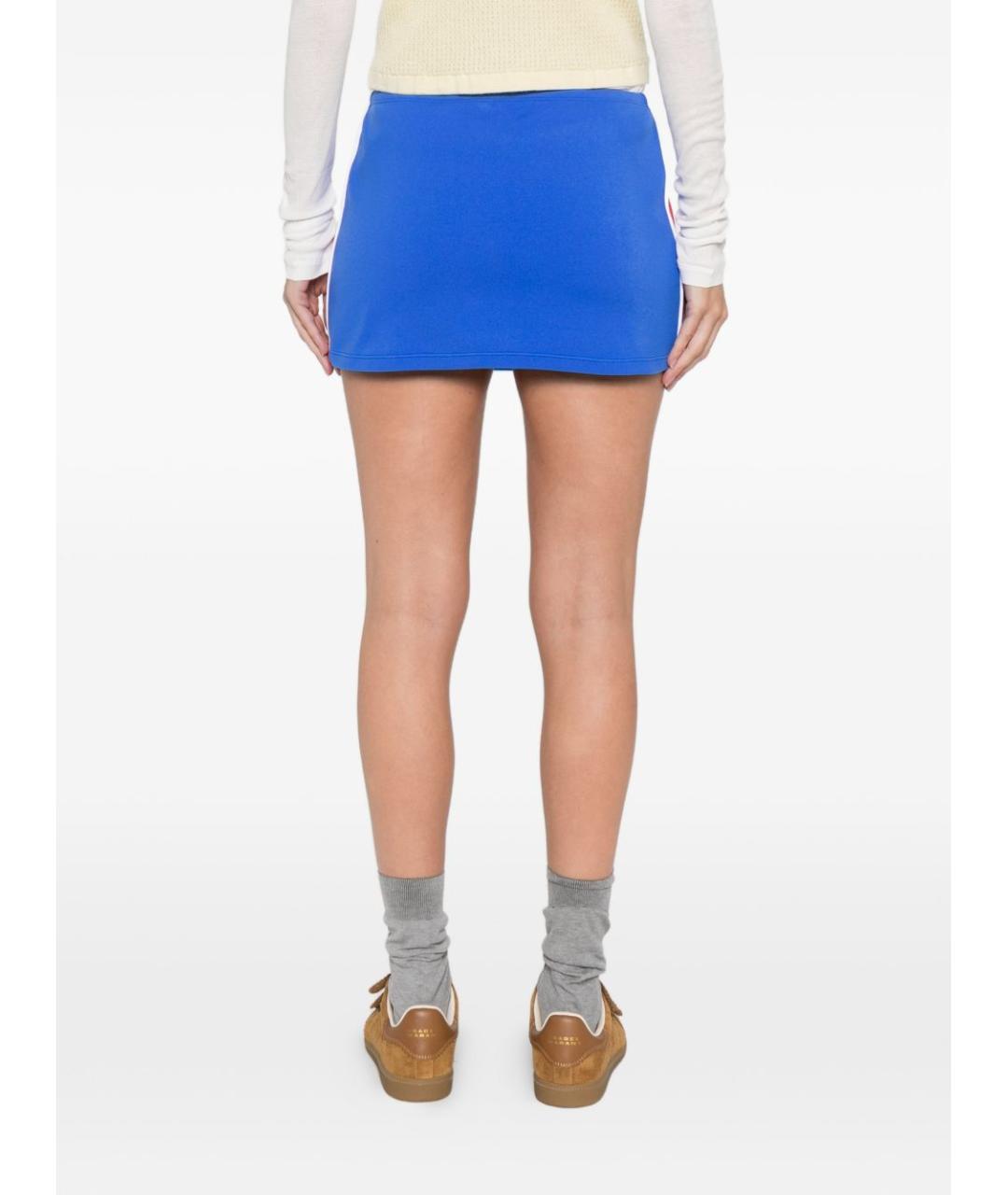 MIU MIU Синяя полиамидовая юбка мини, фото 4