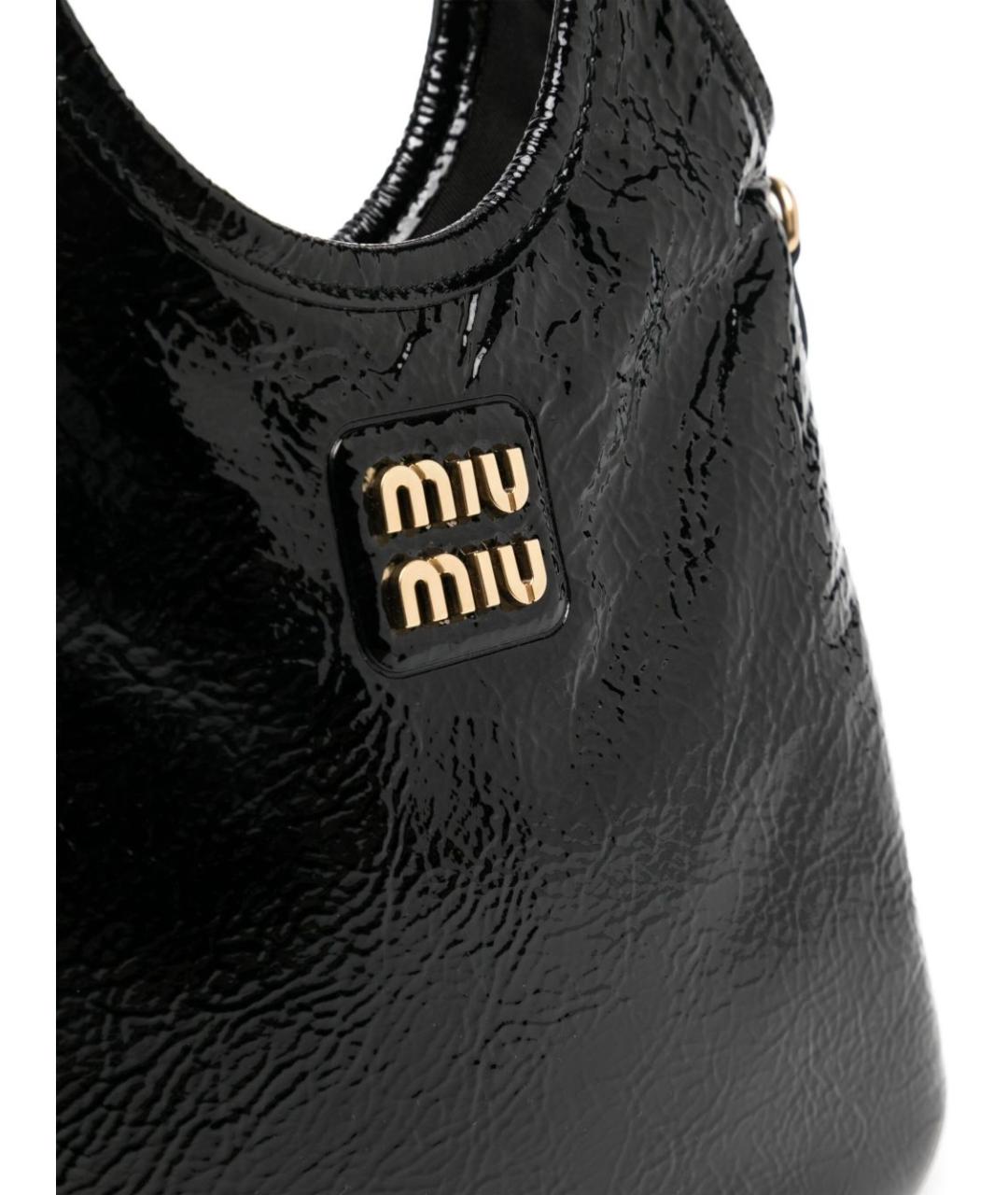 MIU MIU Черная кожаная сумка с короткими ручками, фото 5