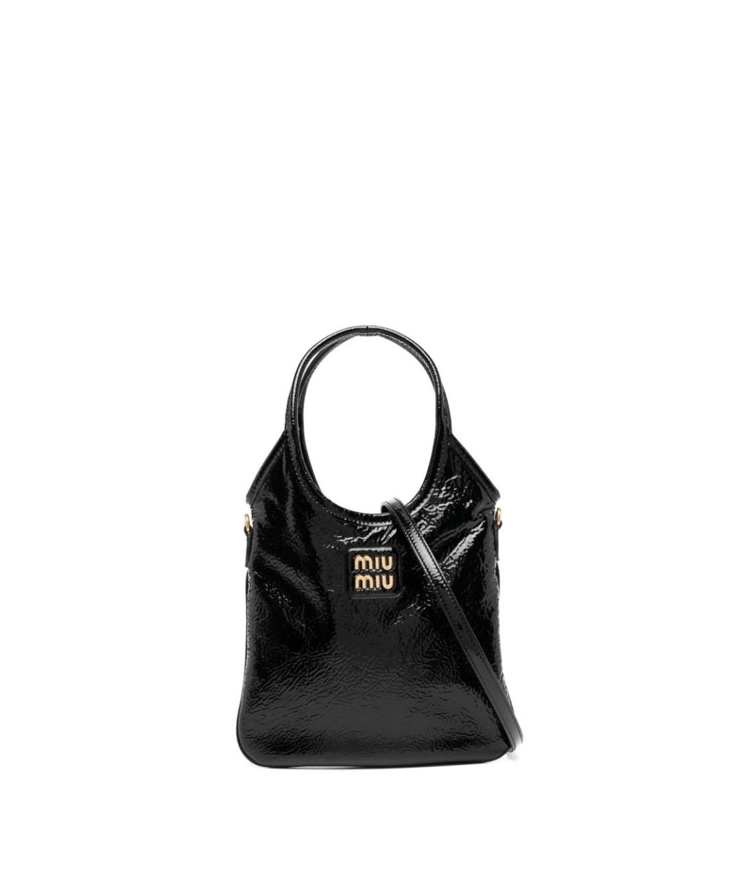 MIU MIU Черная кожаная сумка с короткими ручками, фото 1