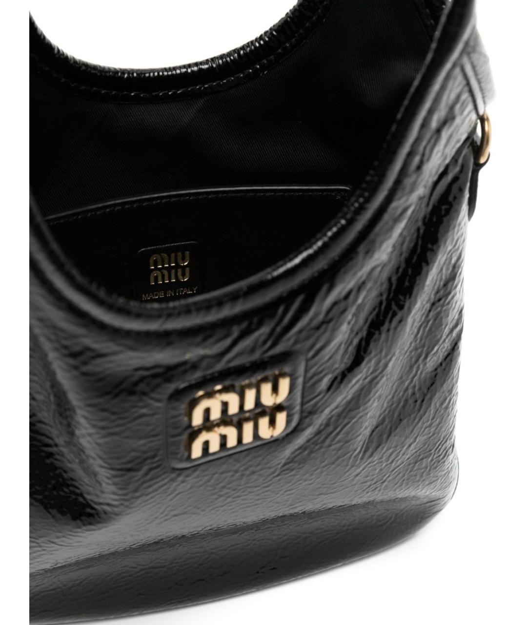 MIU MIU Черная кожаная сумка с короткими ручками, фото 4
