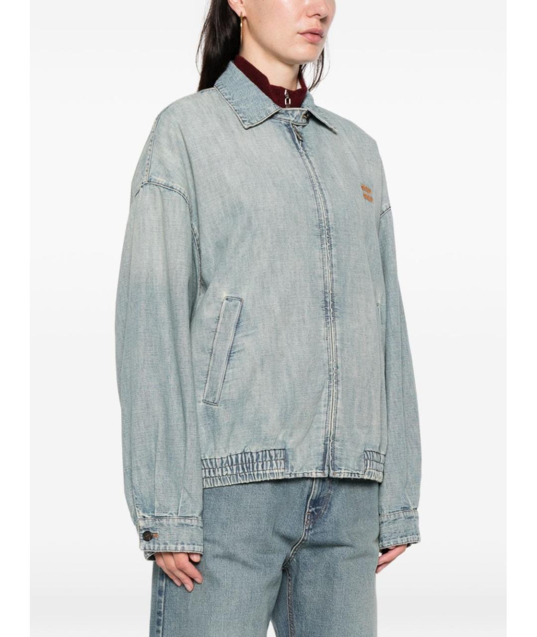 MIU MIU Голубая хлопковая куртка, фото 5