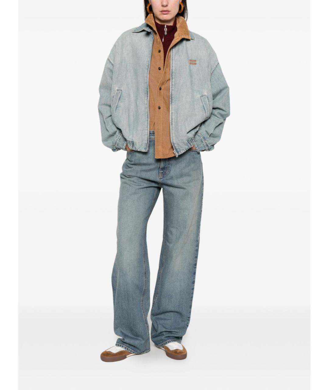 MIU MIU Голубая хлопковая куртка, фото 4