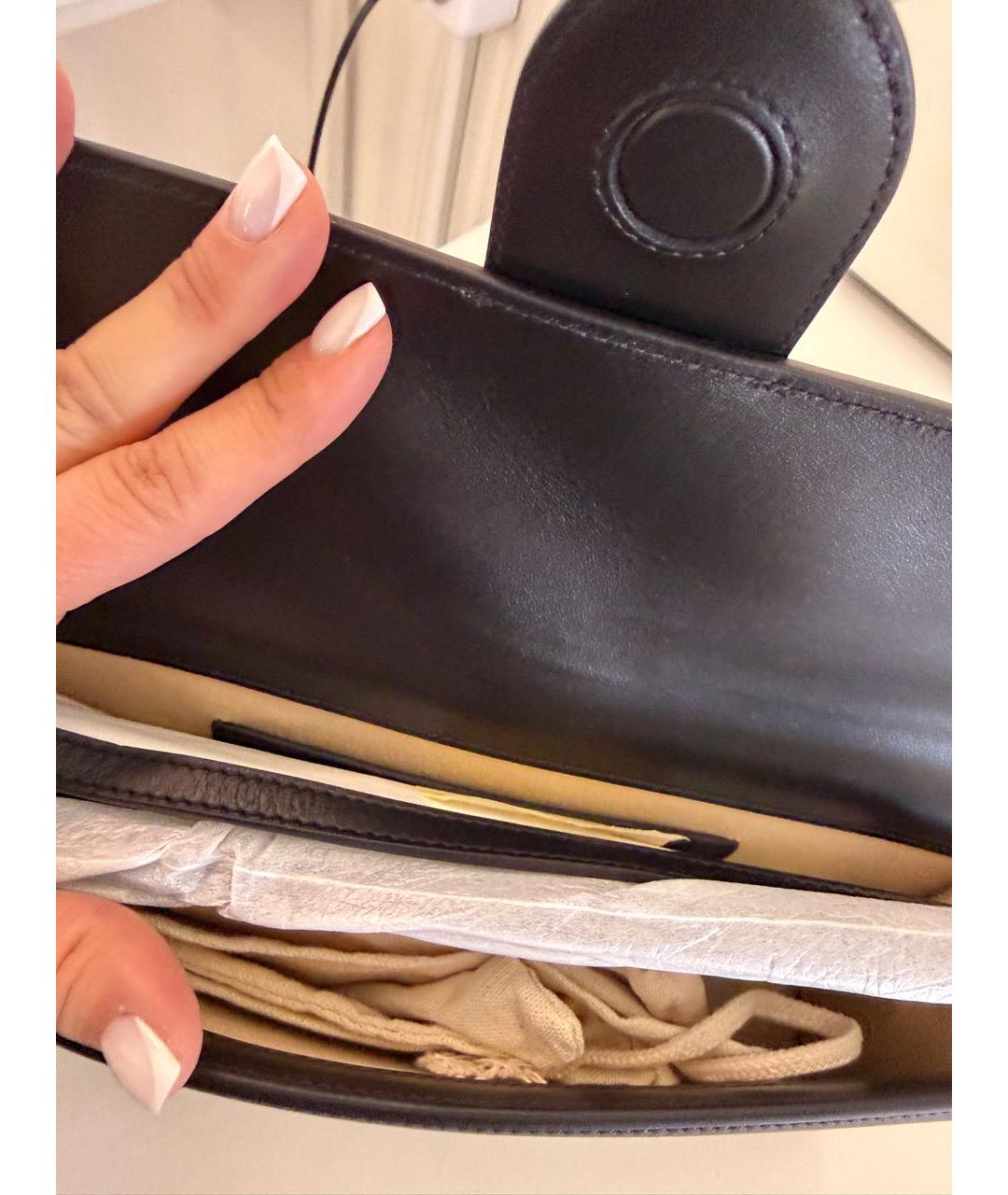 JACQUEMUS Черная кожаная сумка с короткими ручками, фото 4