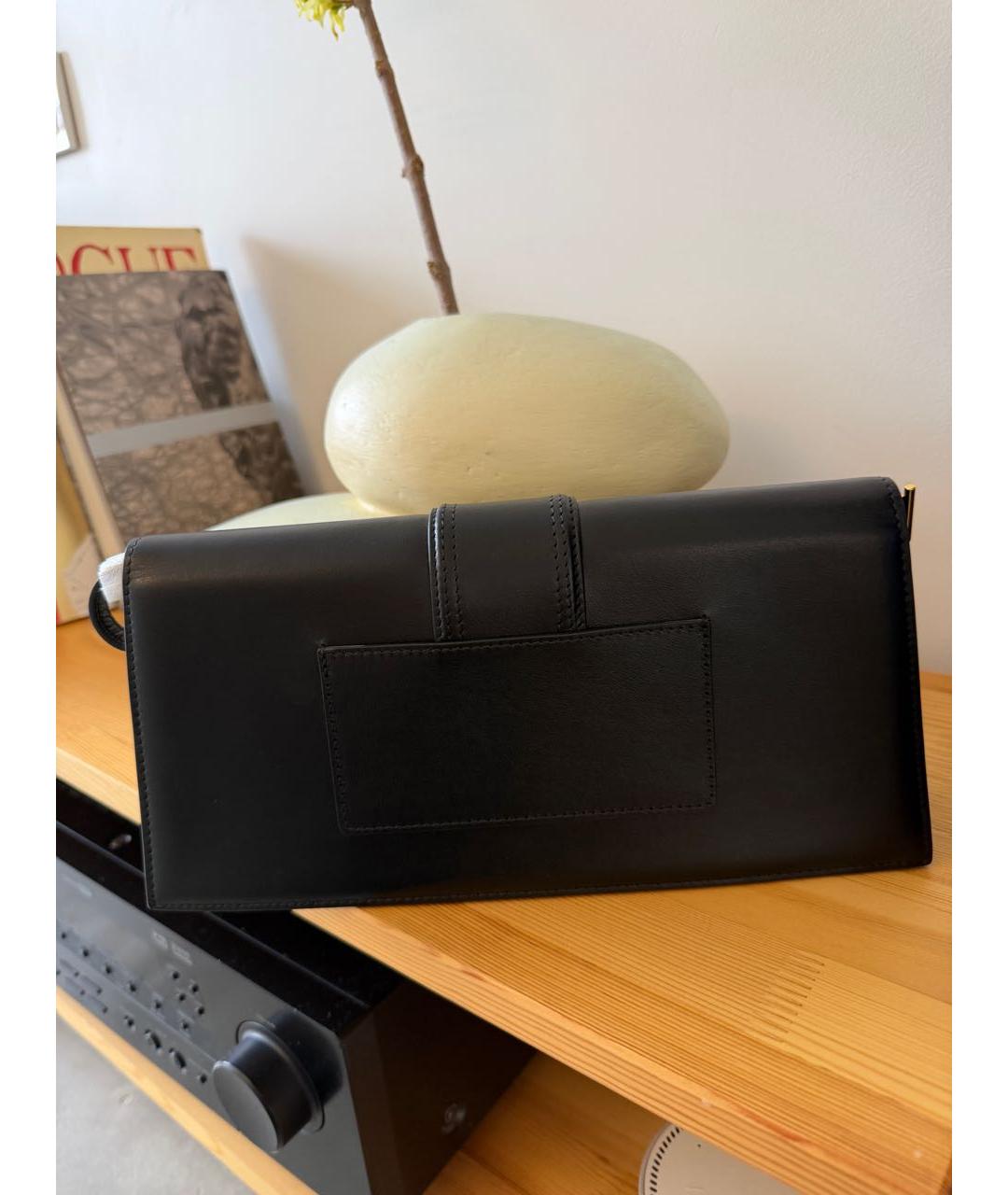 JACQUEMUS Черная кожаная сумка с короткими ручками, фото 7