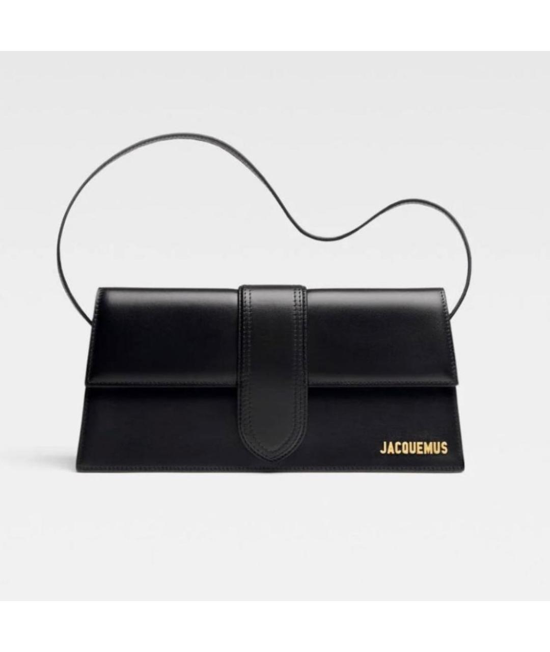JACQUEMUS Черная кожаная сумка с короткими ручками, фото 8