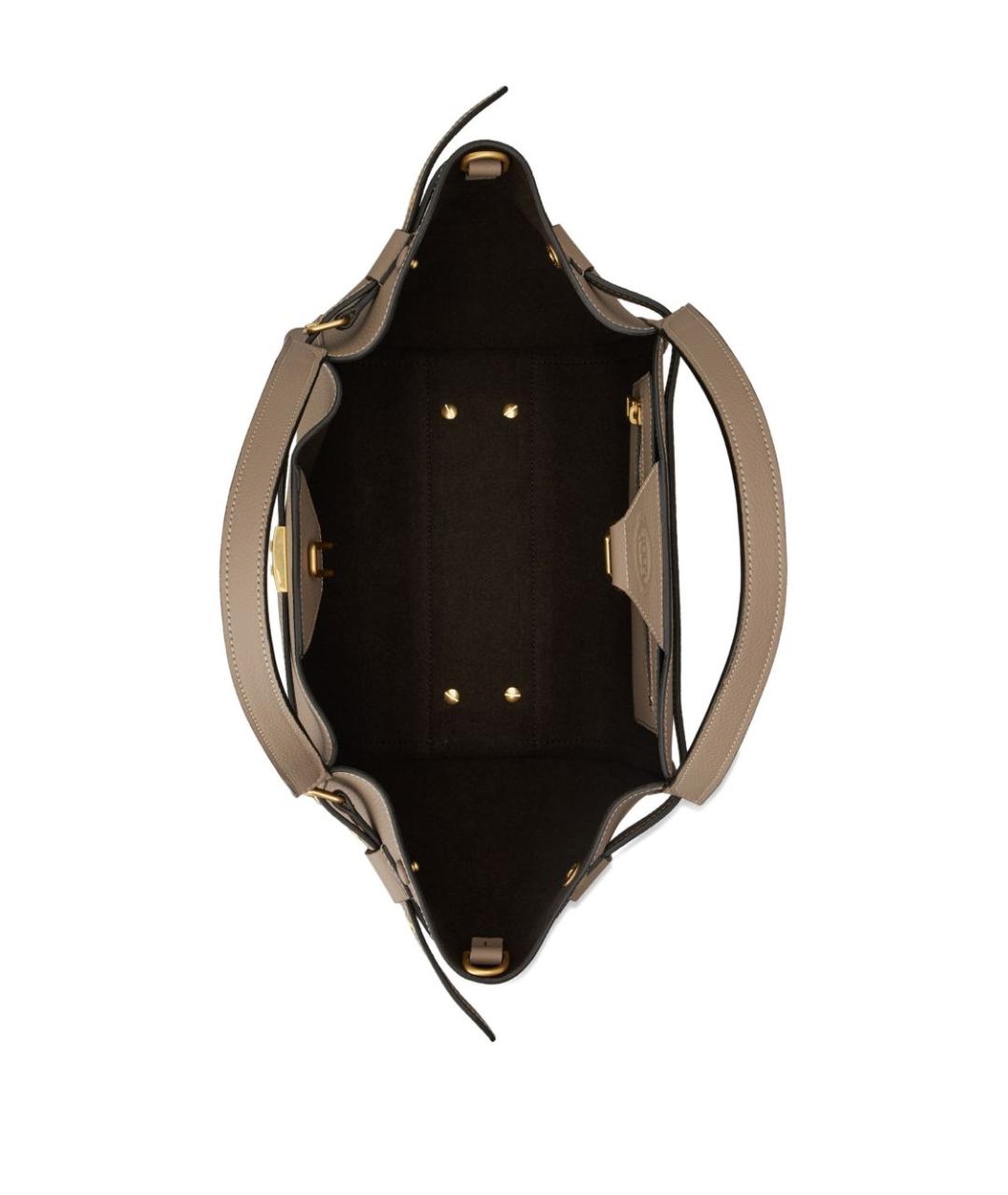 TOD'S Бежевая кожаная сумка тоут, фото 2