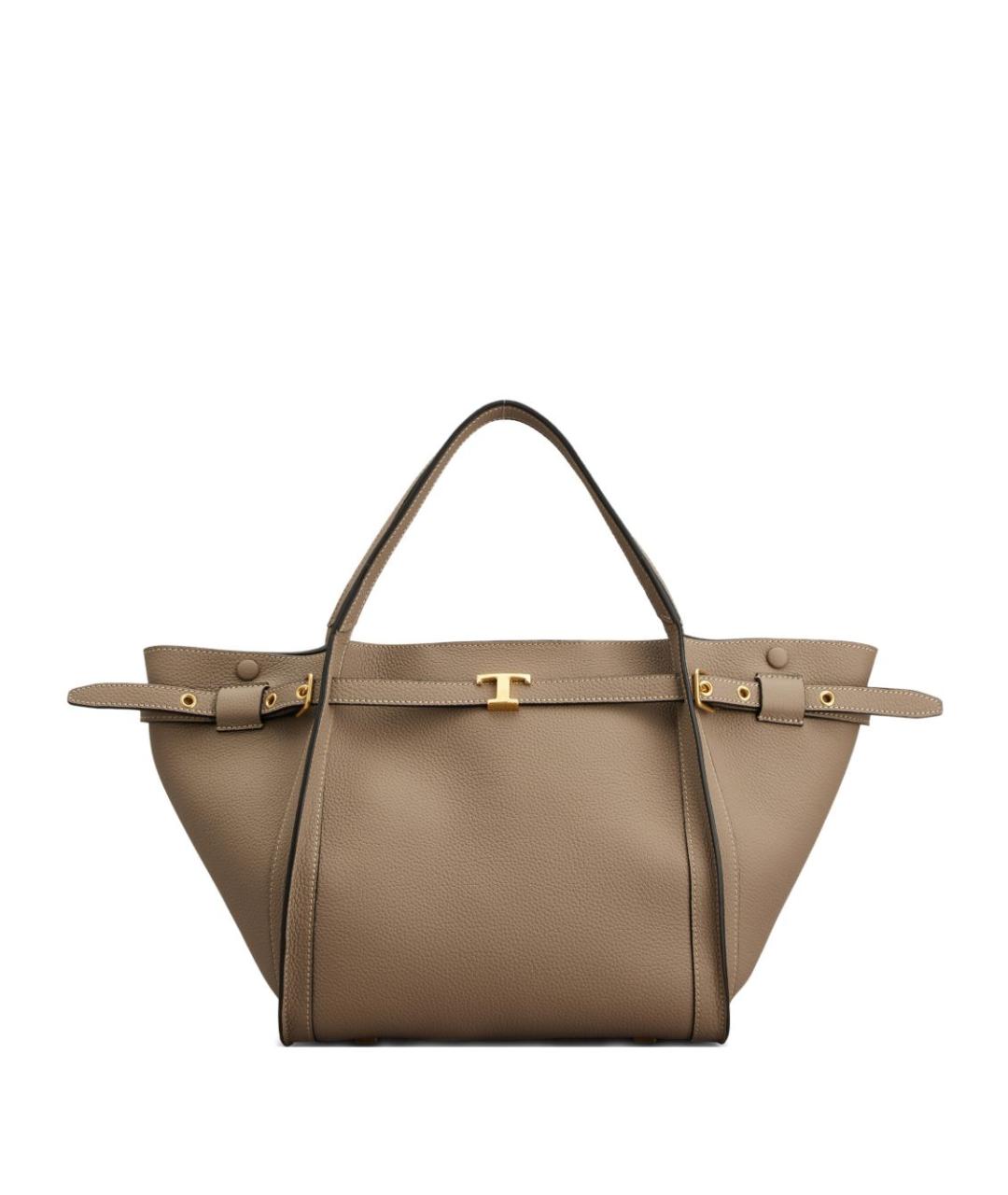 TOD'S Бежевая кожаная сумка тоут, фото 1