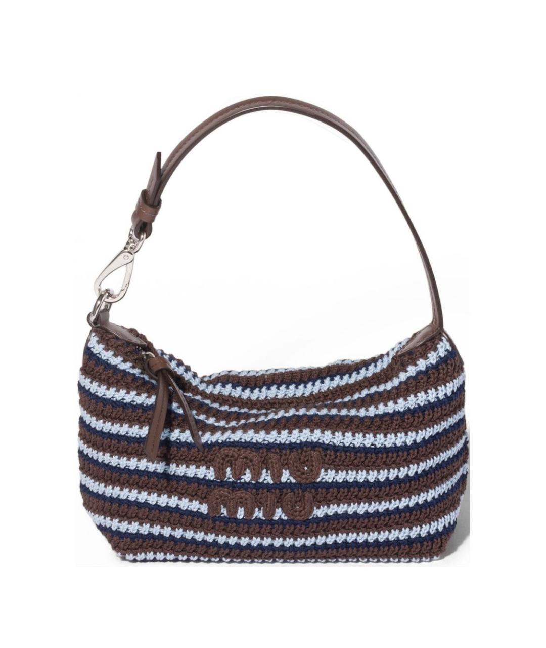 MIU MIU Коричневая хлопковая сумка тоут, фото 1