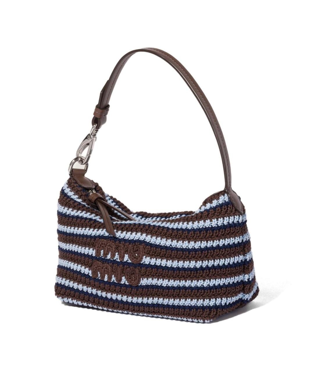 MIU MIU Коричневая хлопковая сумка тоут, фото 4