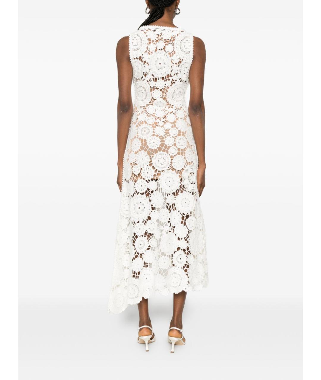 SELF-PORTRAIT Белое вискозное повседневное платье, фото 3