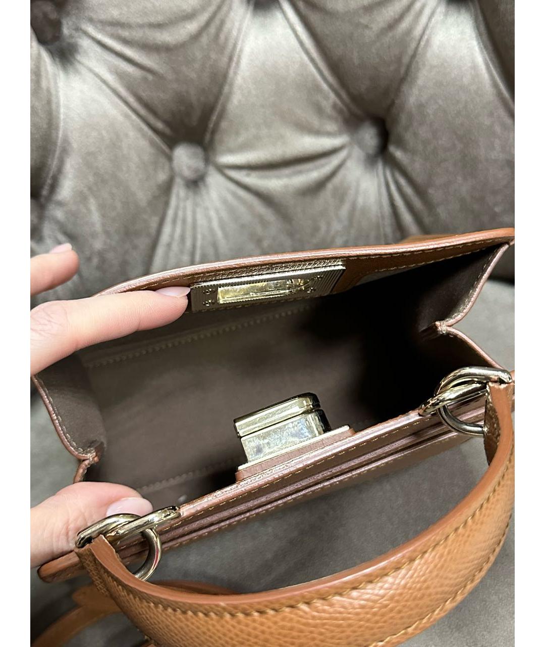 FURLA Коричневая кожаная сумка тоут, фото 4