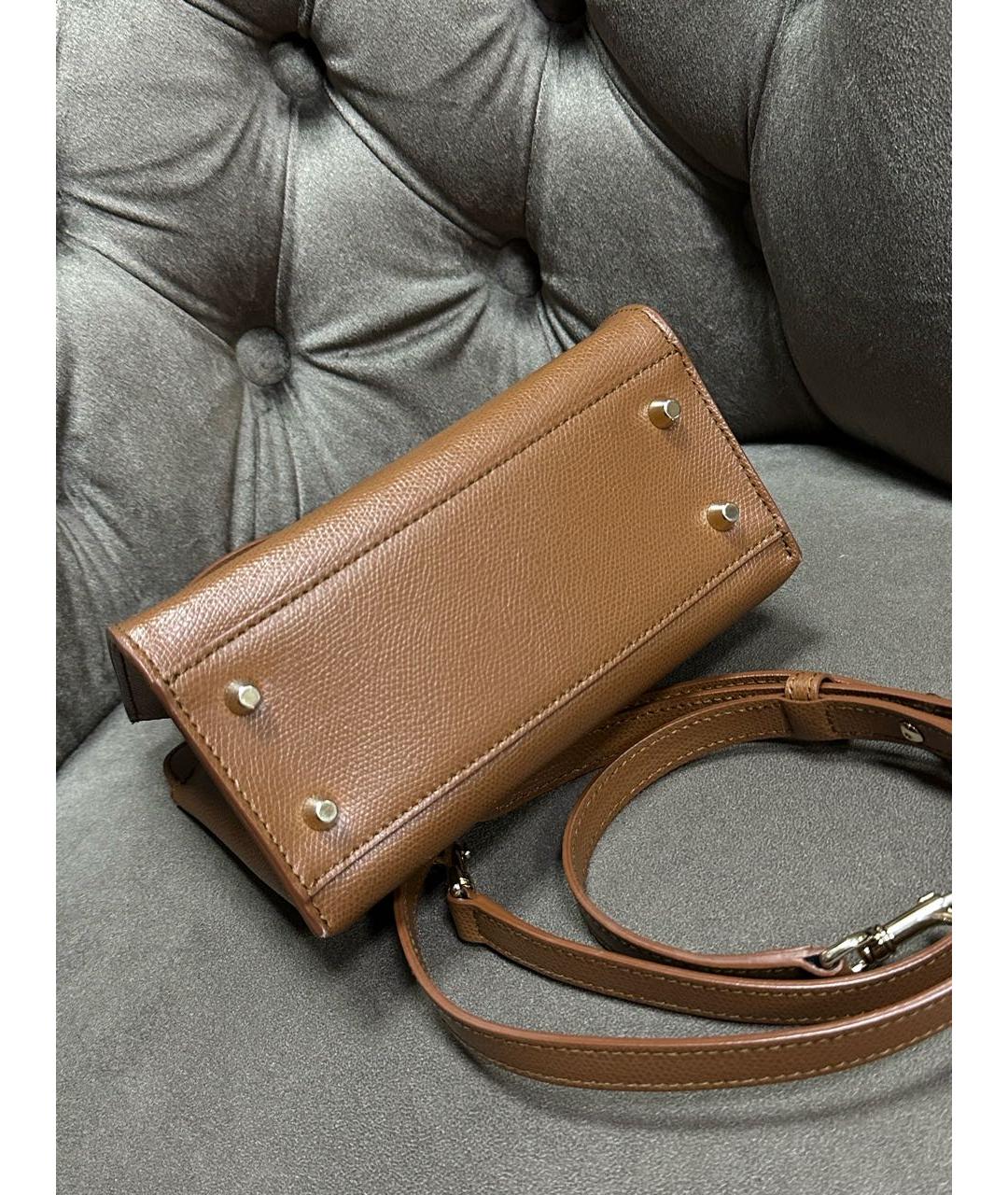 FURLA Коричневая кожаная сумка тоут, фото 3