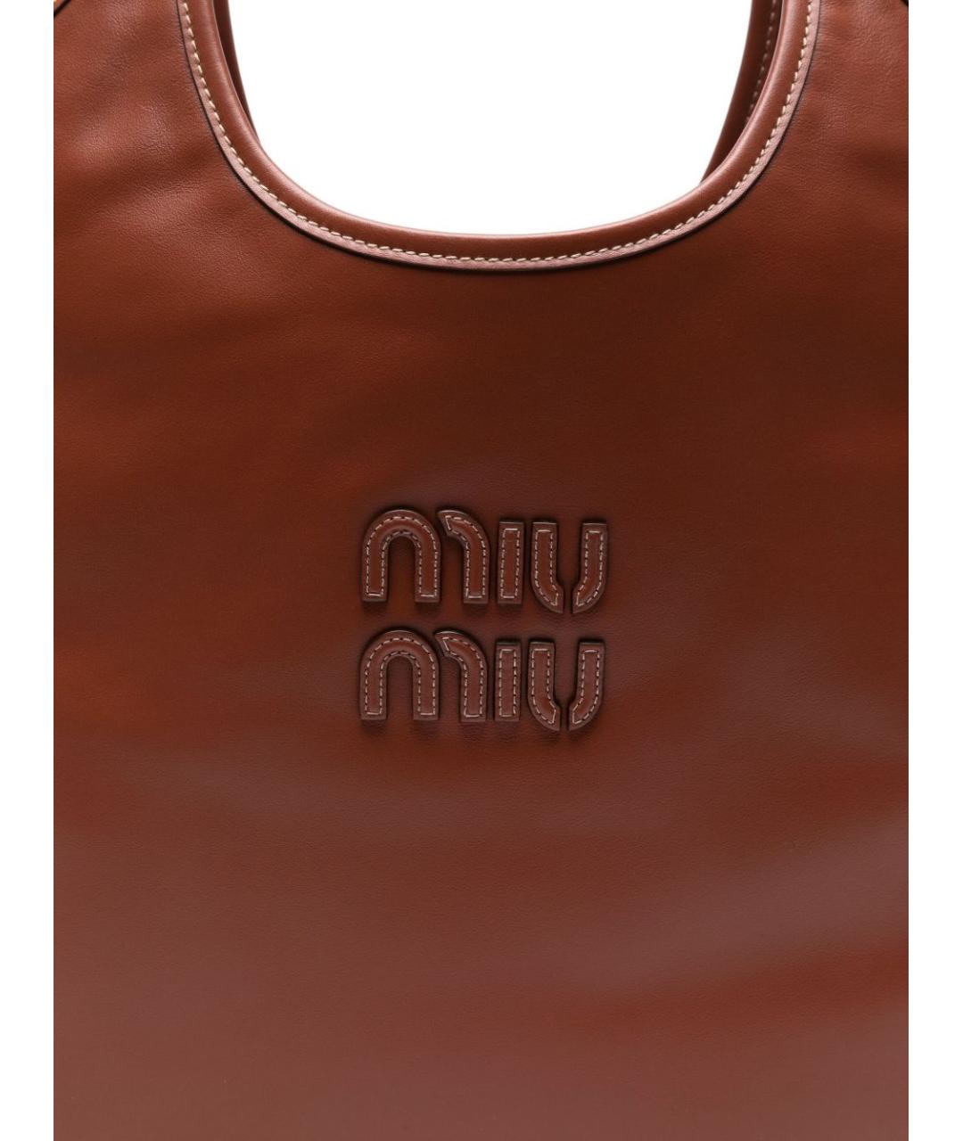 MIU MIU Коричневая кожаная сумка через плечо, фото 2