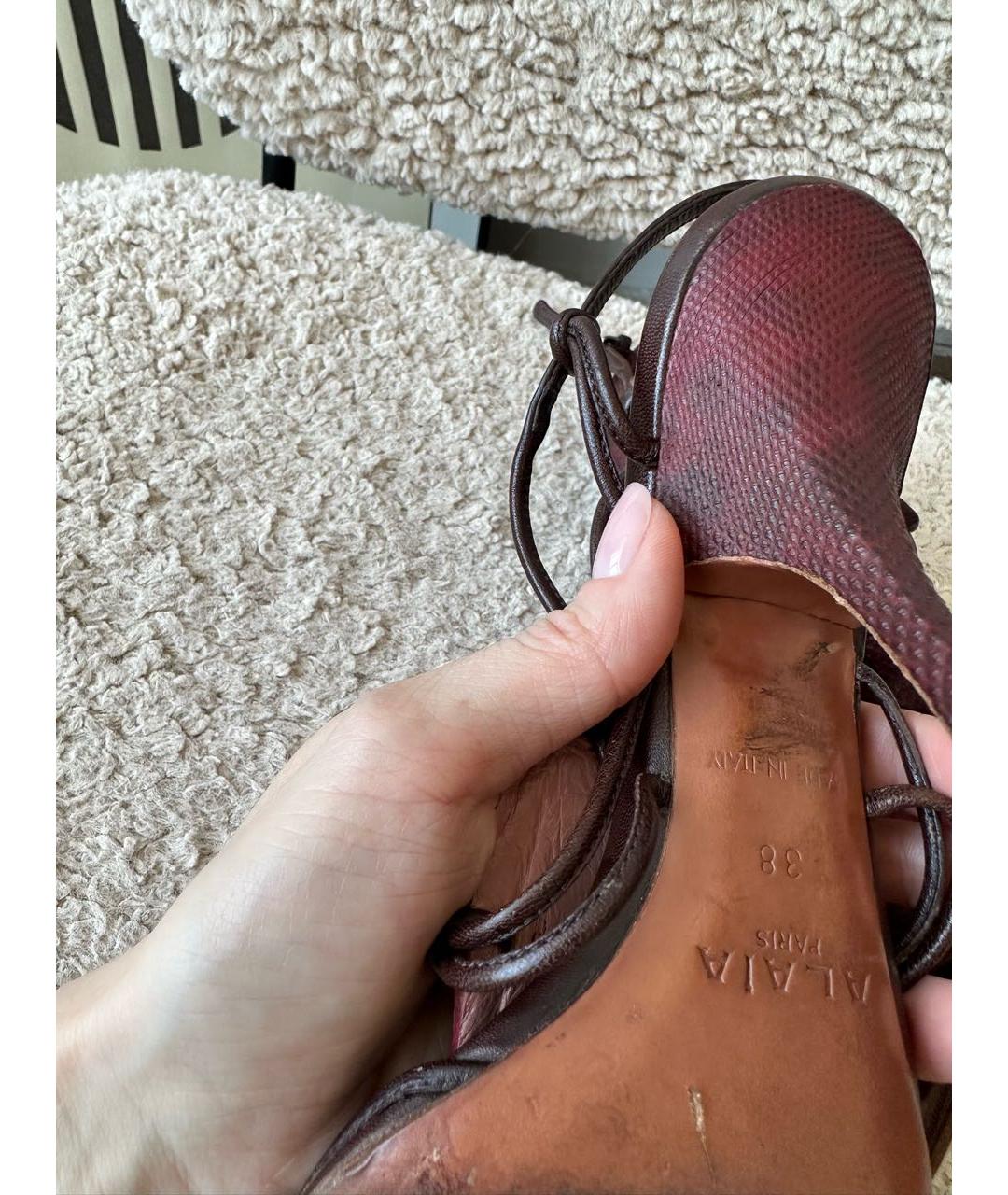 ALAIA Мульти кожаные босоножки, фото 6