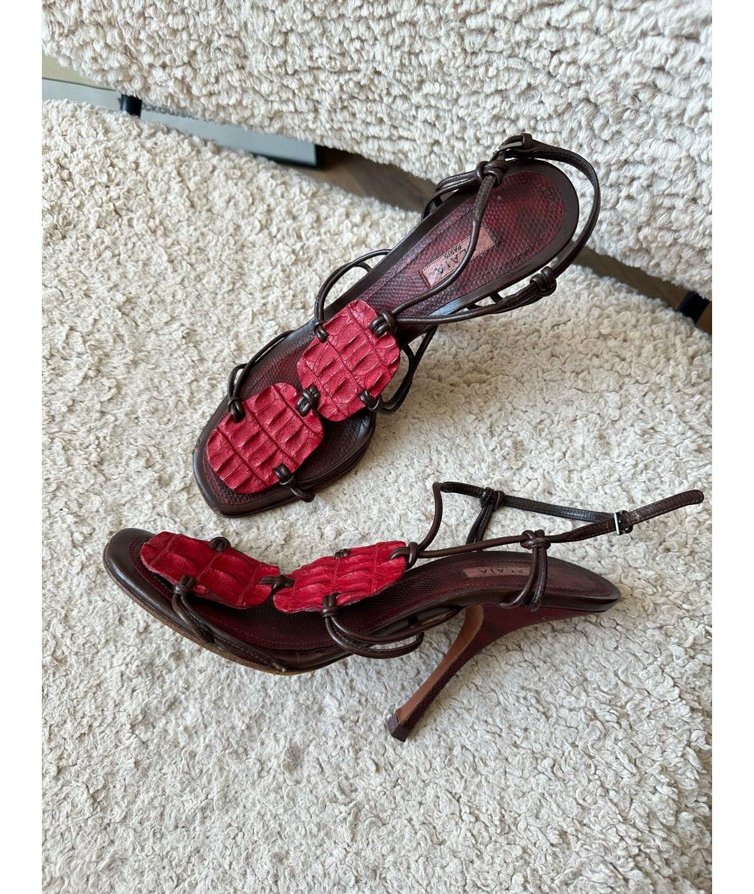 ALAIA Мульти кожаные босоножки, фото 8