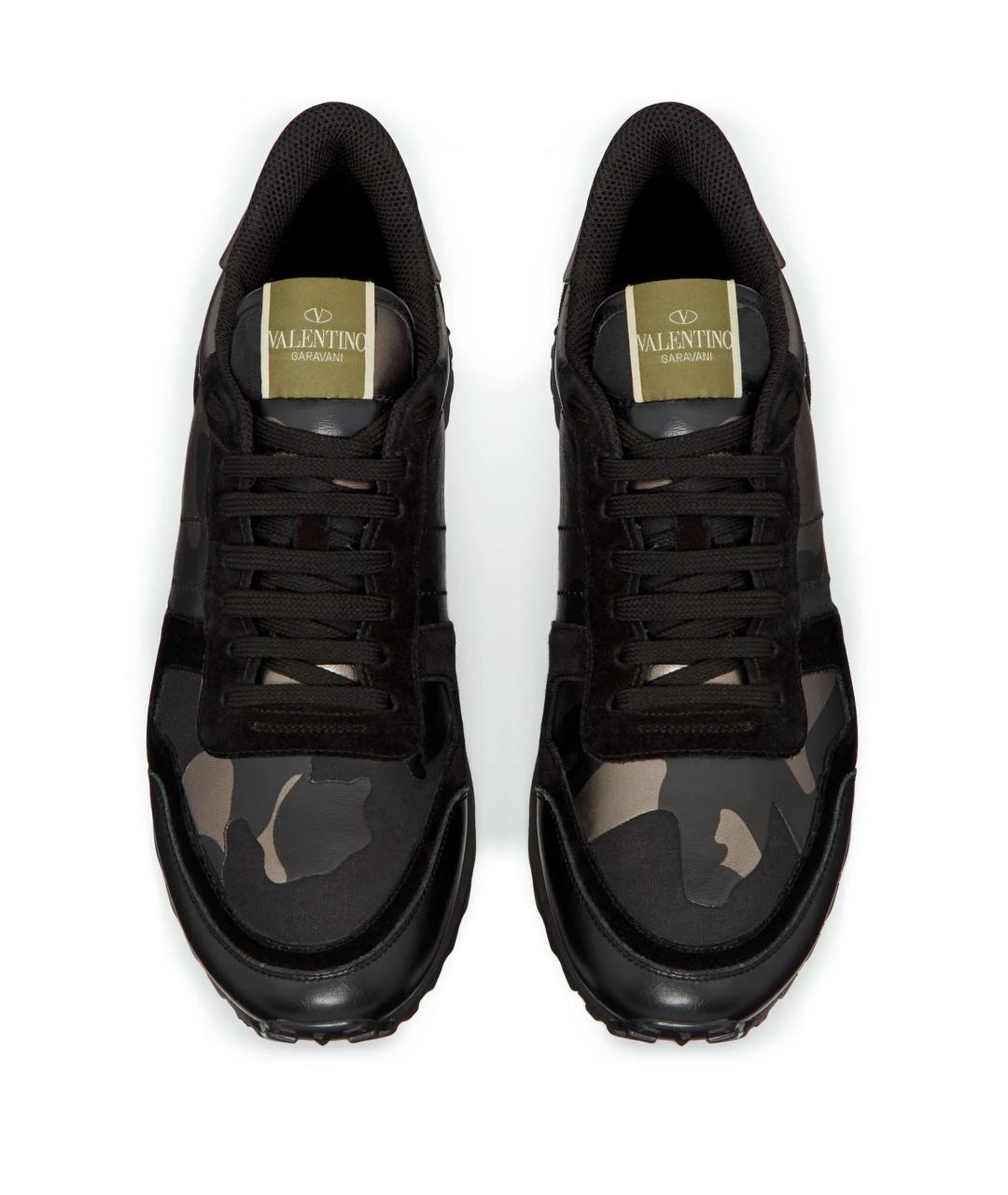 VALENTINO Черные синтетические низкие кроссовки / кеды, фото 5