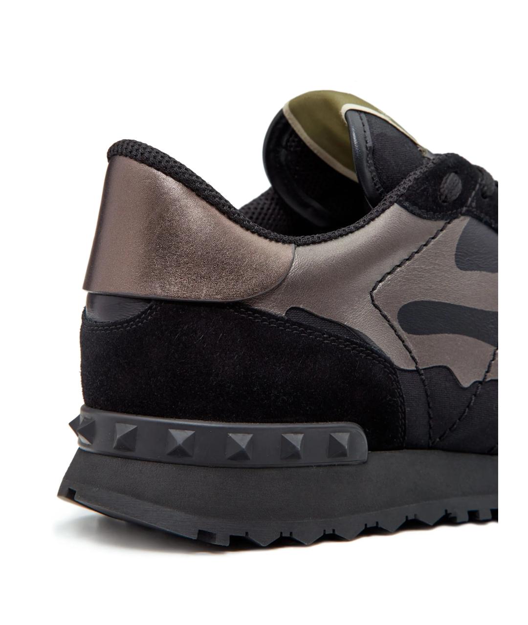 VALENTINO Черные синтетические низкие кроссовки / кеды, фото 3