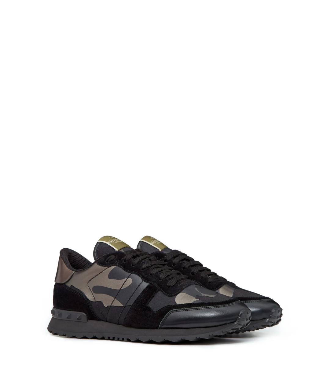 VALENTINO Черные синтетические низкие кроссовки / кеды, фото 2