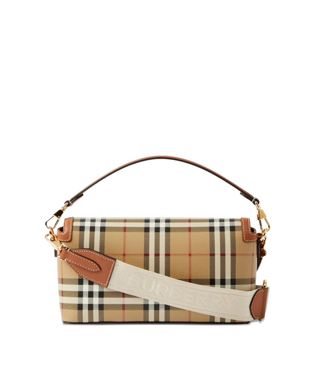 BURBERRY Коричневая сумка с короткими ручками из искусственной кожи, фото 3