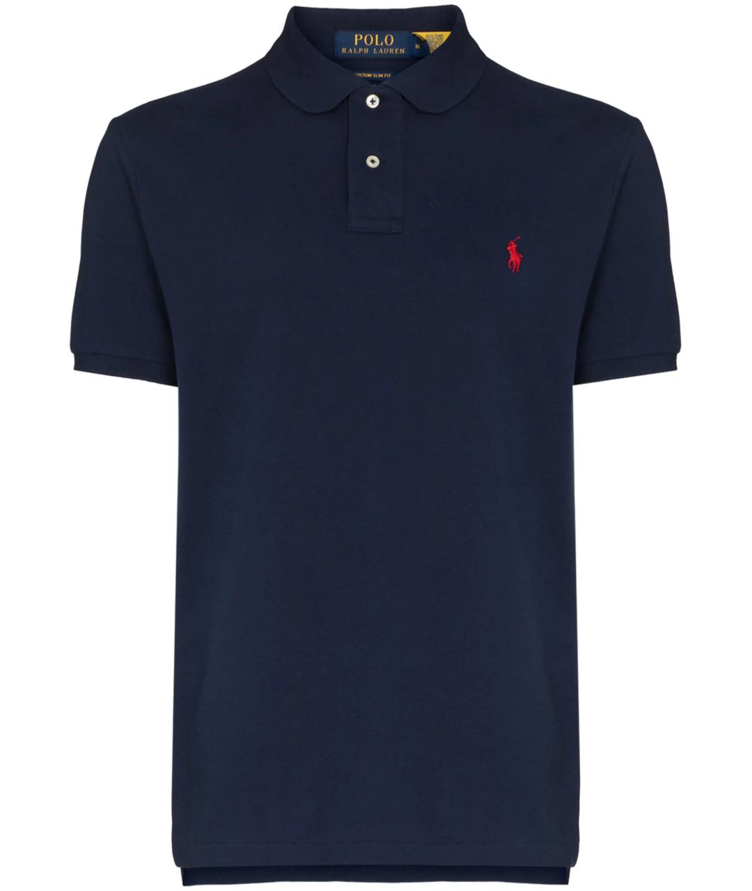 POLO RALPH LAUREN Синее хлопковое поло с коротким рукавом, фото 1