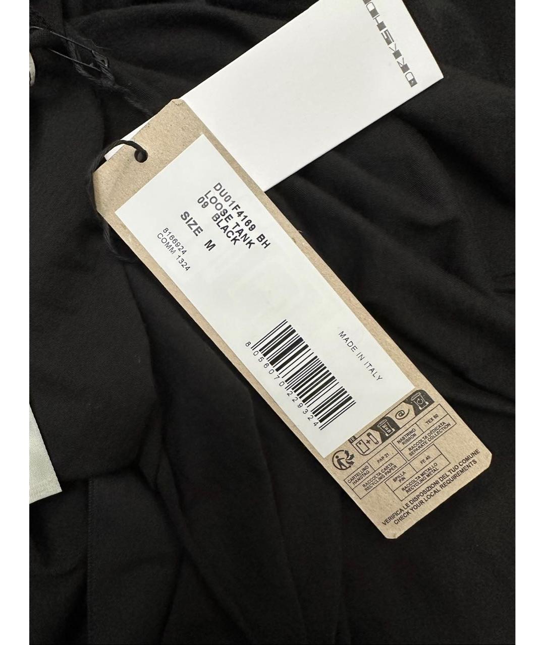 RICK OWENS DRKSHDW Черная хлопковая майка, фото 3