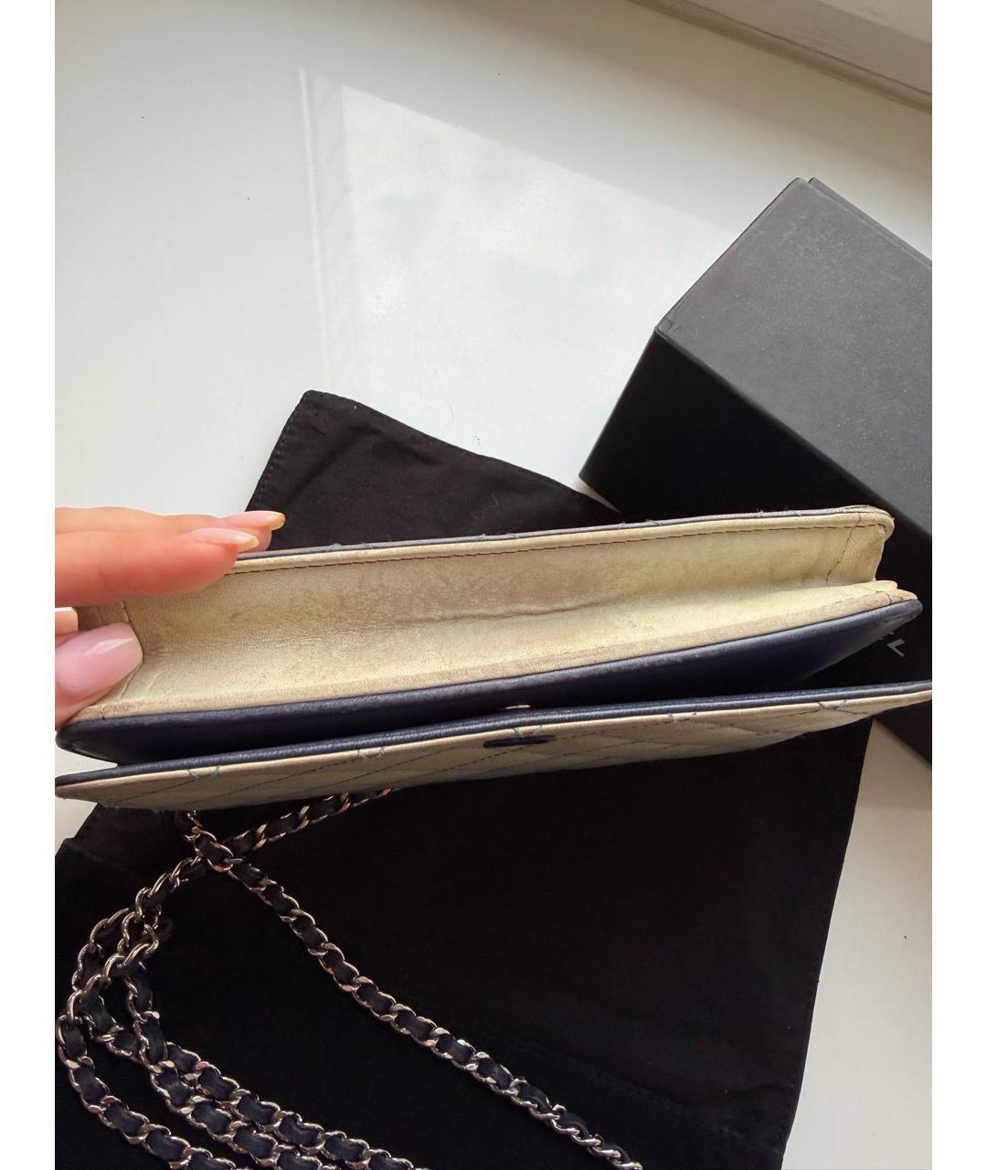 CHANEL Голубая кожаная сумка через плечо, фото 6