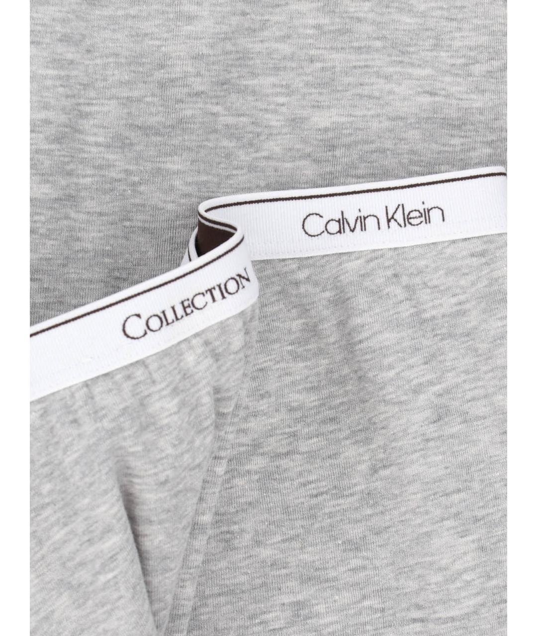 CALVIN KLEIN Серые хлопковые леггинсы и велосипедки, фото 4