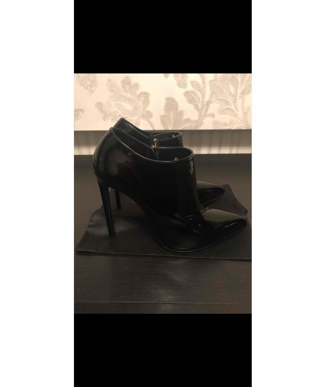 SAINT LAURENT Черные ботинки из лакированной кожи, фото 4