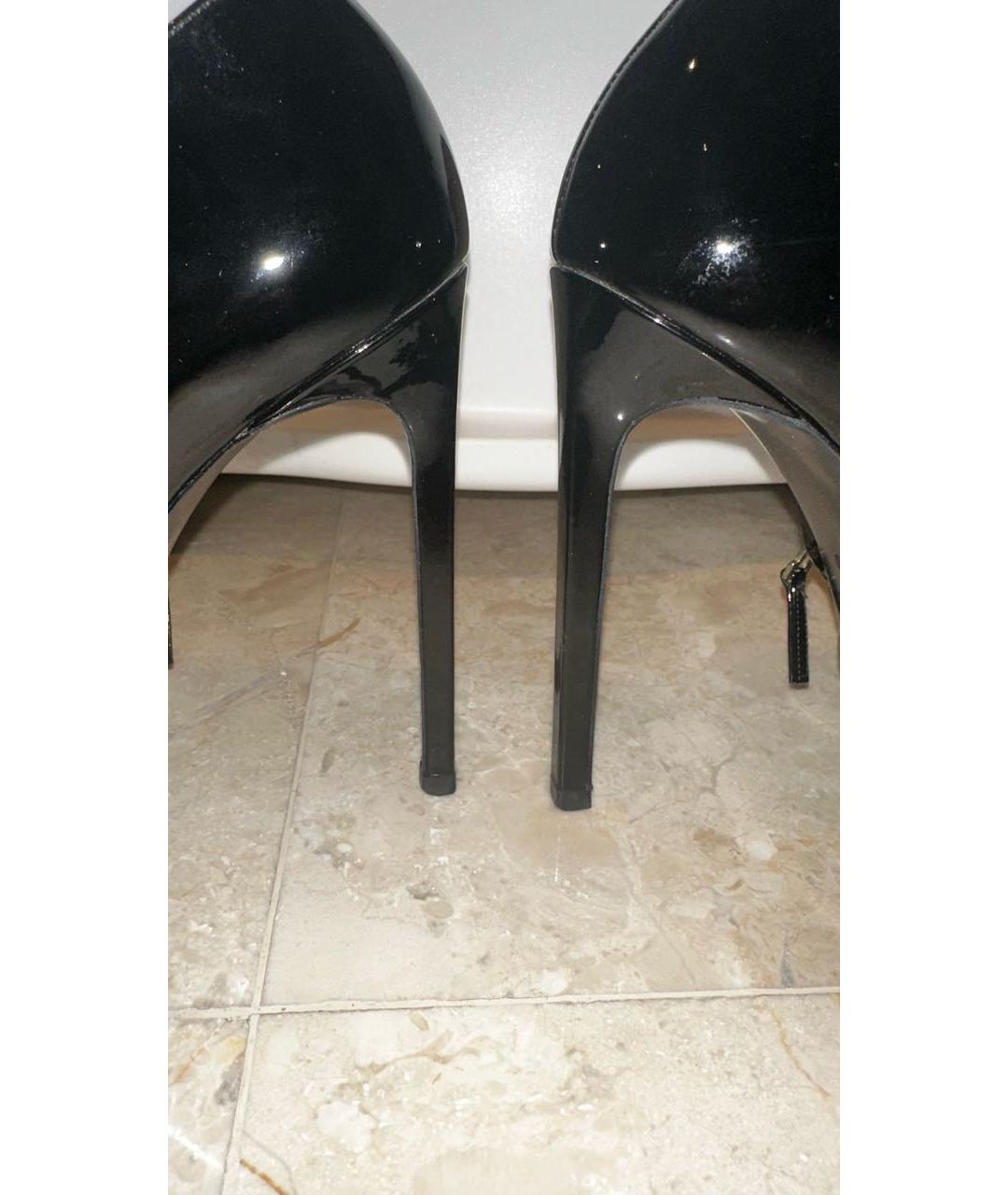 SAINT LAURENT Черные ботинки из лакированной кожи, фото 6