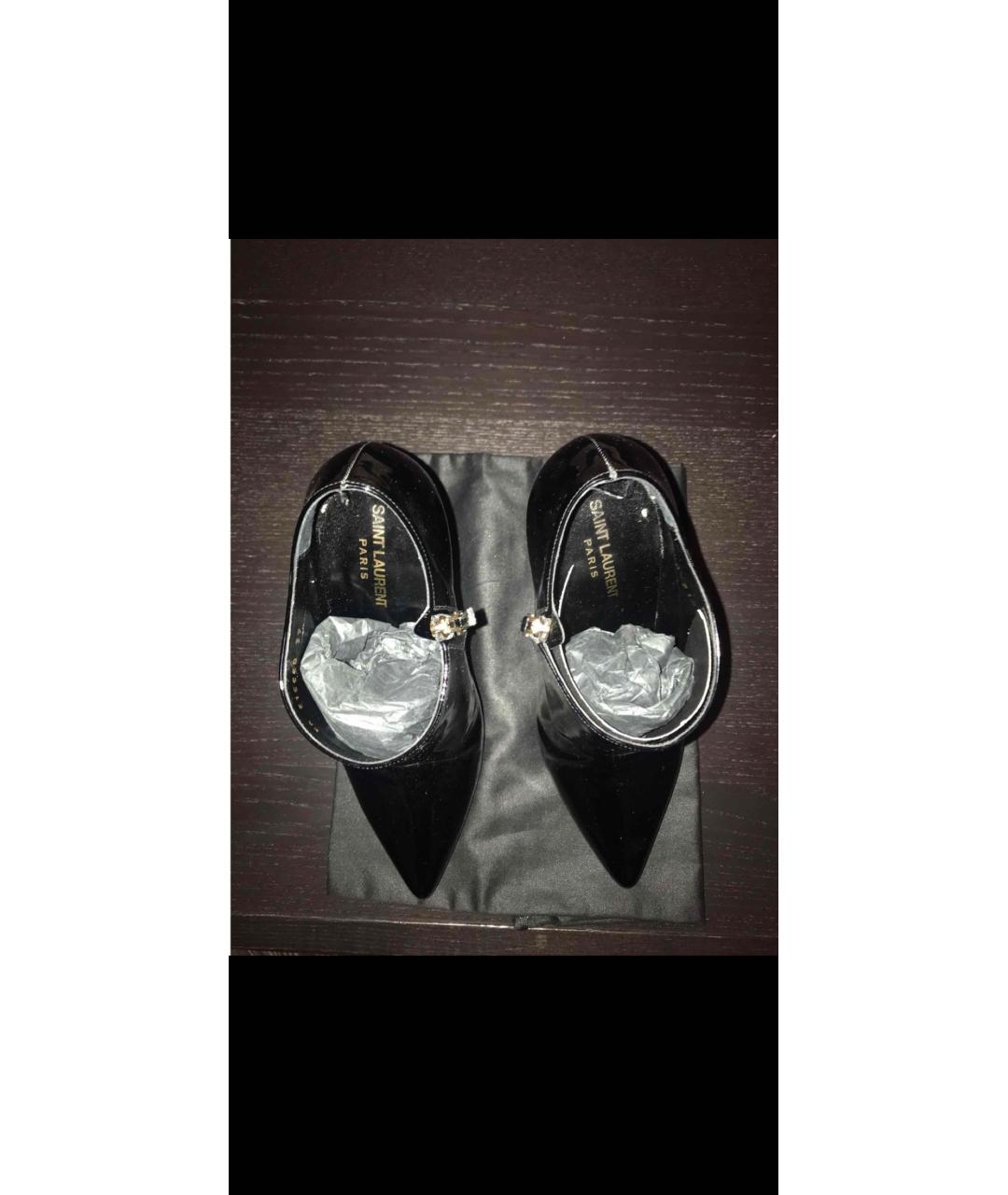 SAINT LAURENT Черные ботинки из лакированной кожи, фото 3