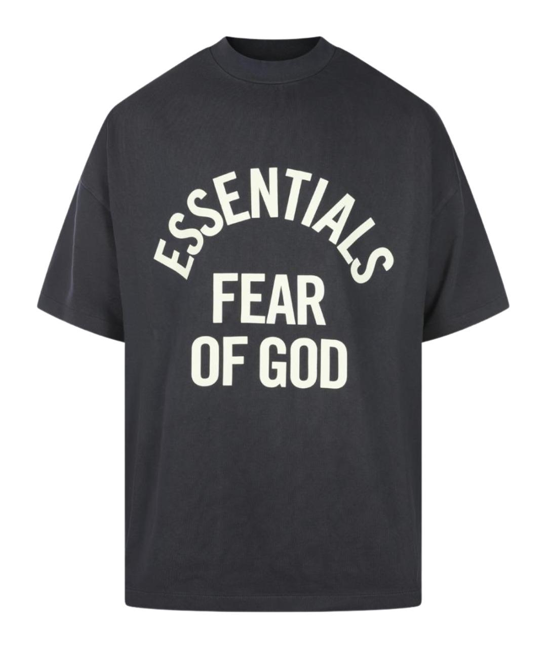 FEAR OF GOD ESSENTIALS Черная хлопковая футболка, фото 1