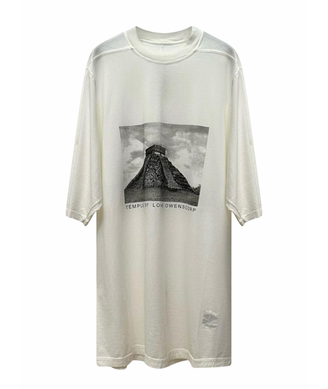 RICK OWENS DRKSHDW Белая хлопковая футболка, фото 1